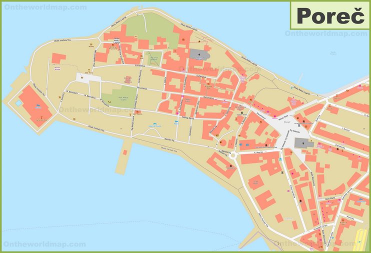 Poreč old town map
