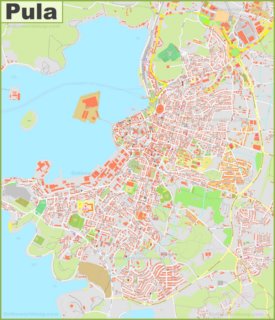 Large detailed map of Pula
