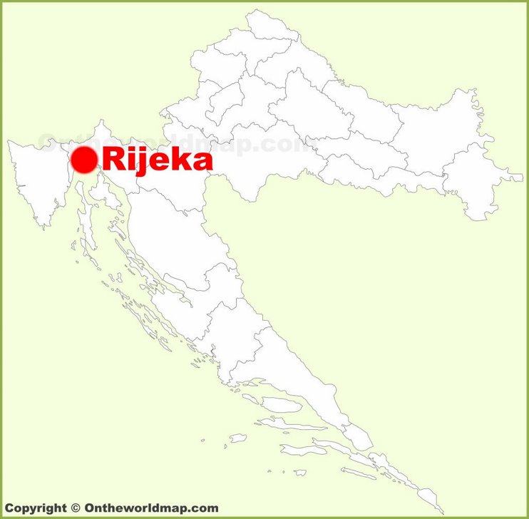 Rijeka location on the Croatia map