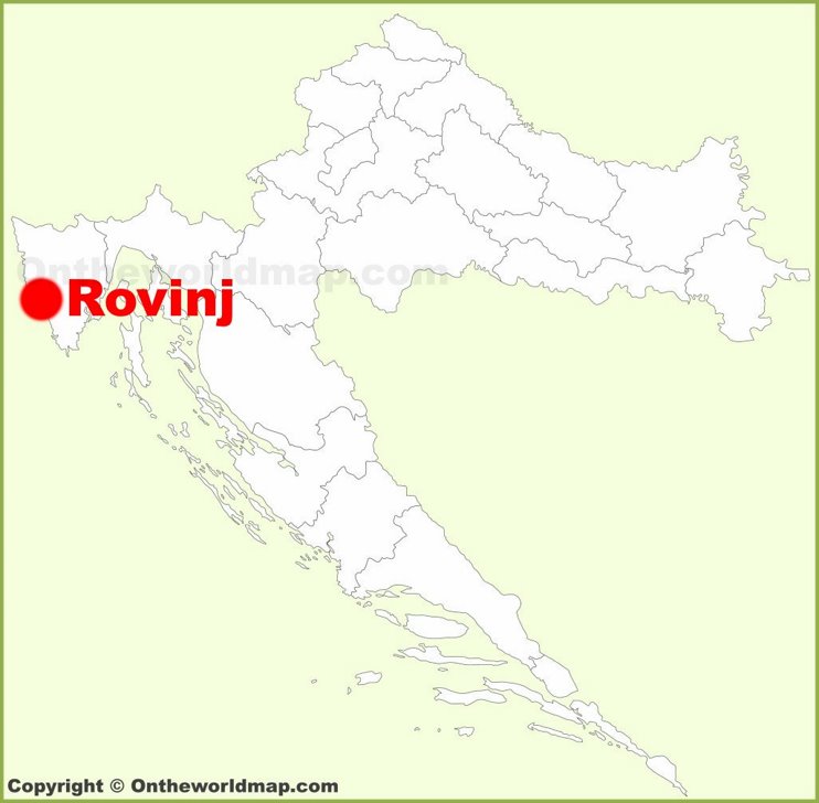 Rovinj location on the Croatia map