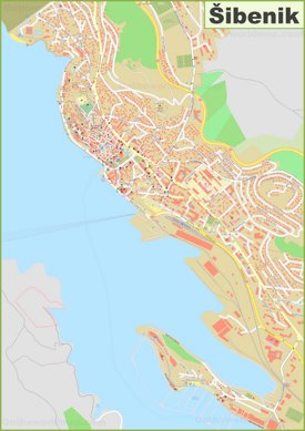 Large detailed map of Šibenik