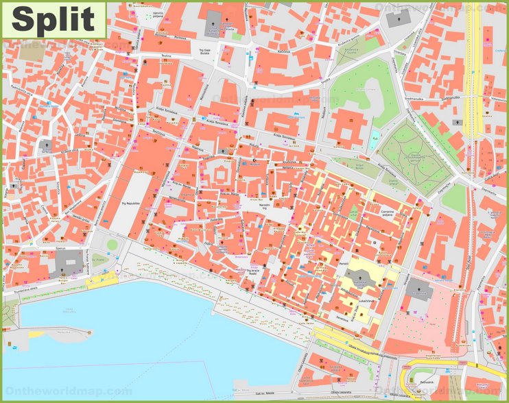 Split old town map