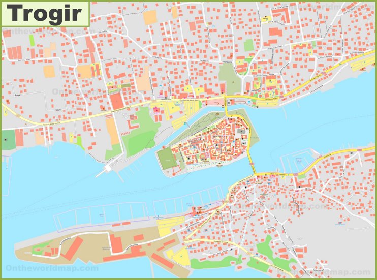 Large detailed map of Trogir