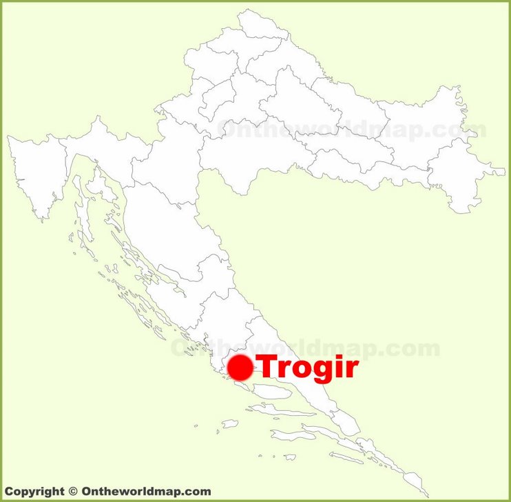 Trogir location on the Croatia map