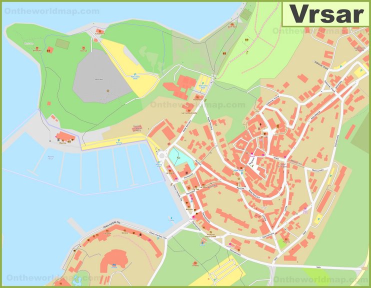 Large detailed map of Vrsar