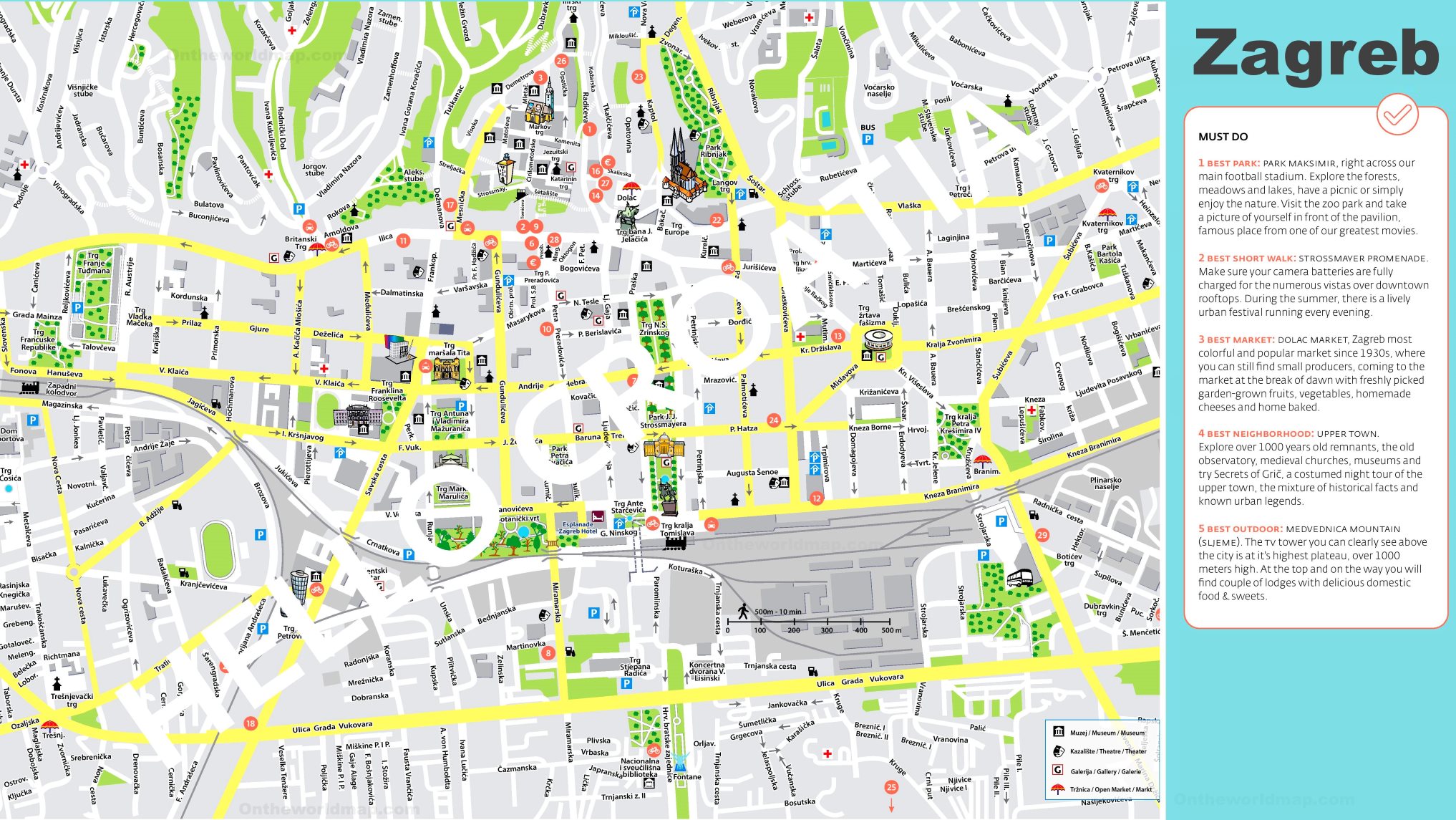 zagreb tourist map pdf in english