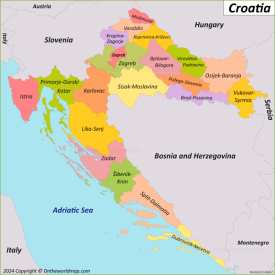Croatia Counties Map