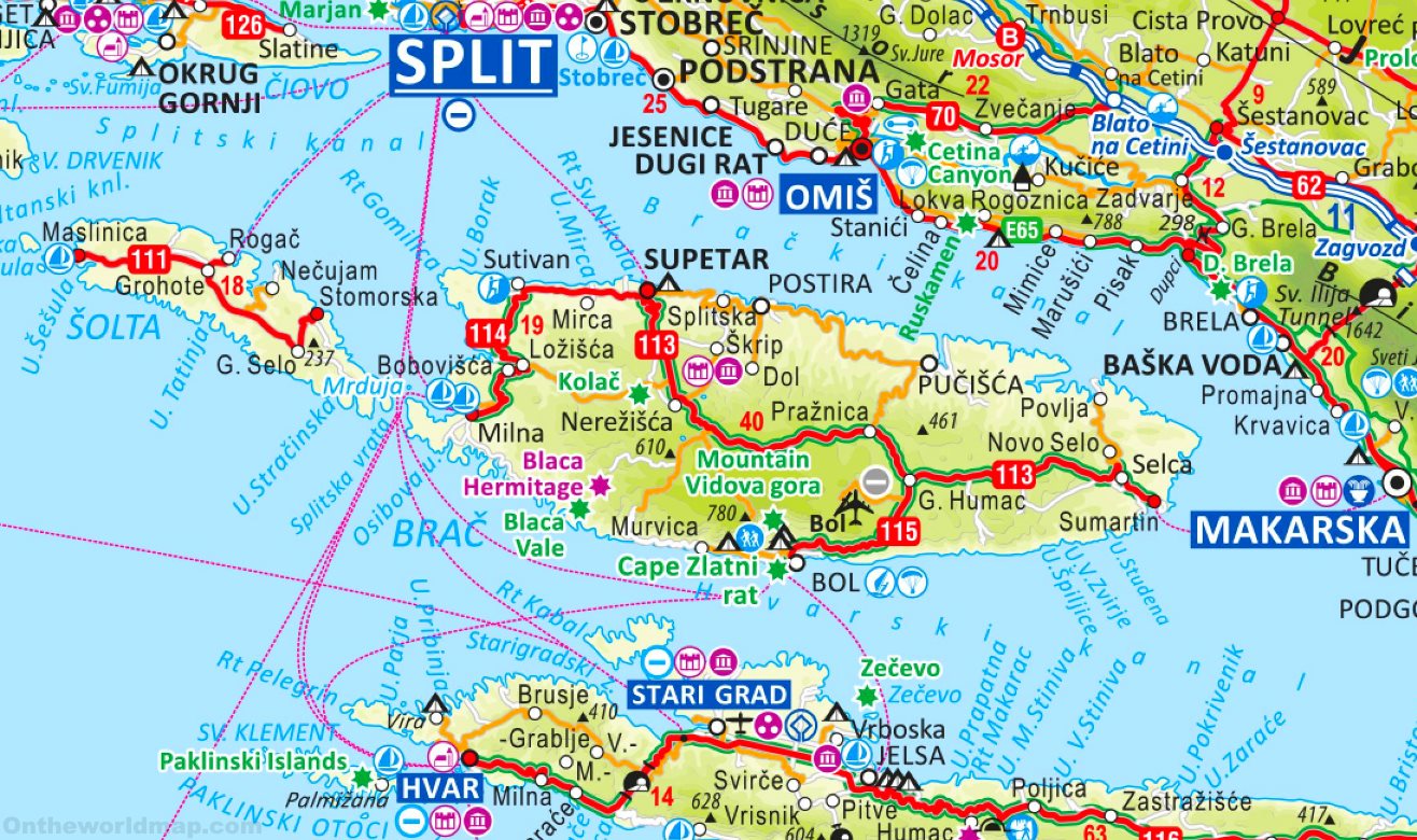Bra Tourist Map Ontheworldmap Bra Tourist Map Ontheworldmap