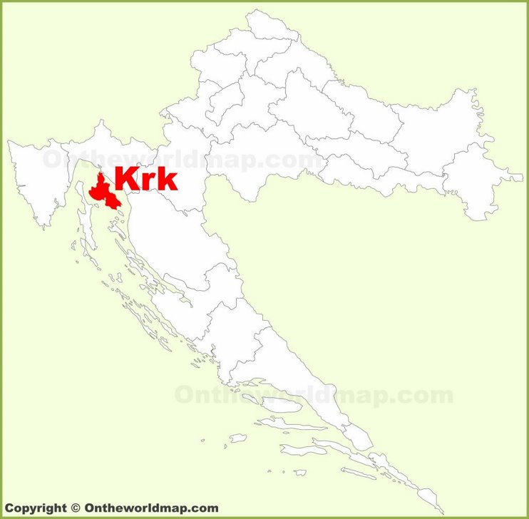 Krk location on the Croatia map
