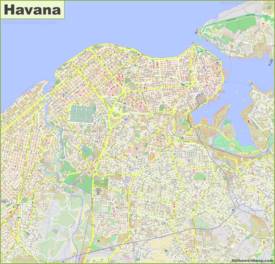 Large Detailed Map of Havana