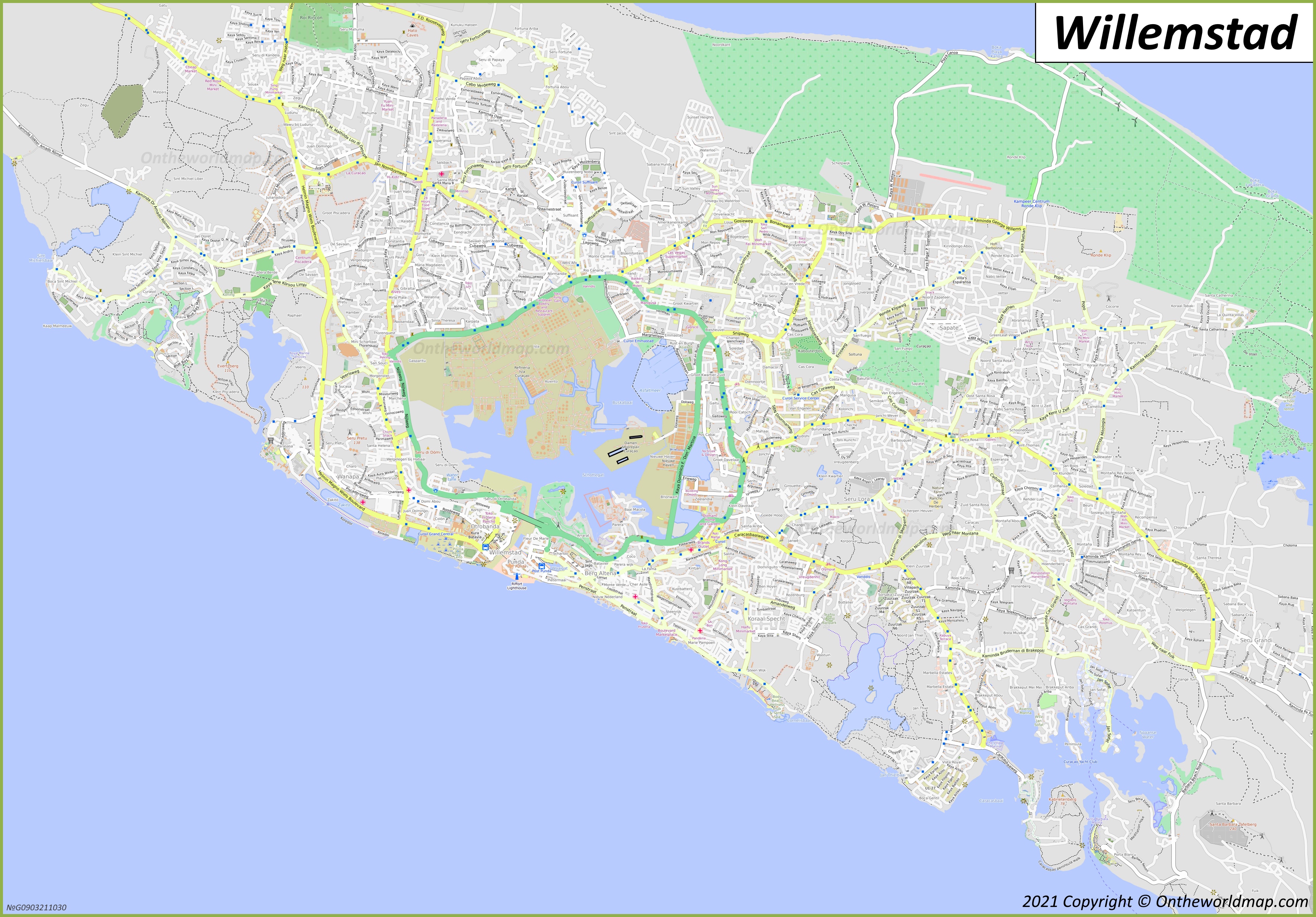 Map of Willemstad