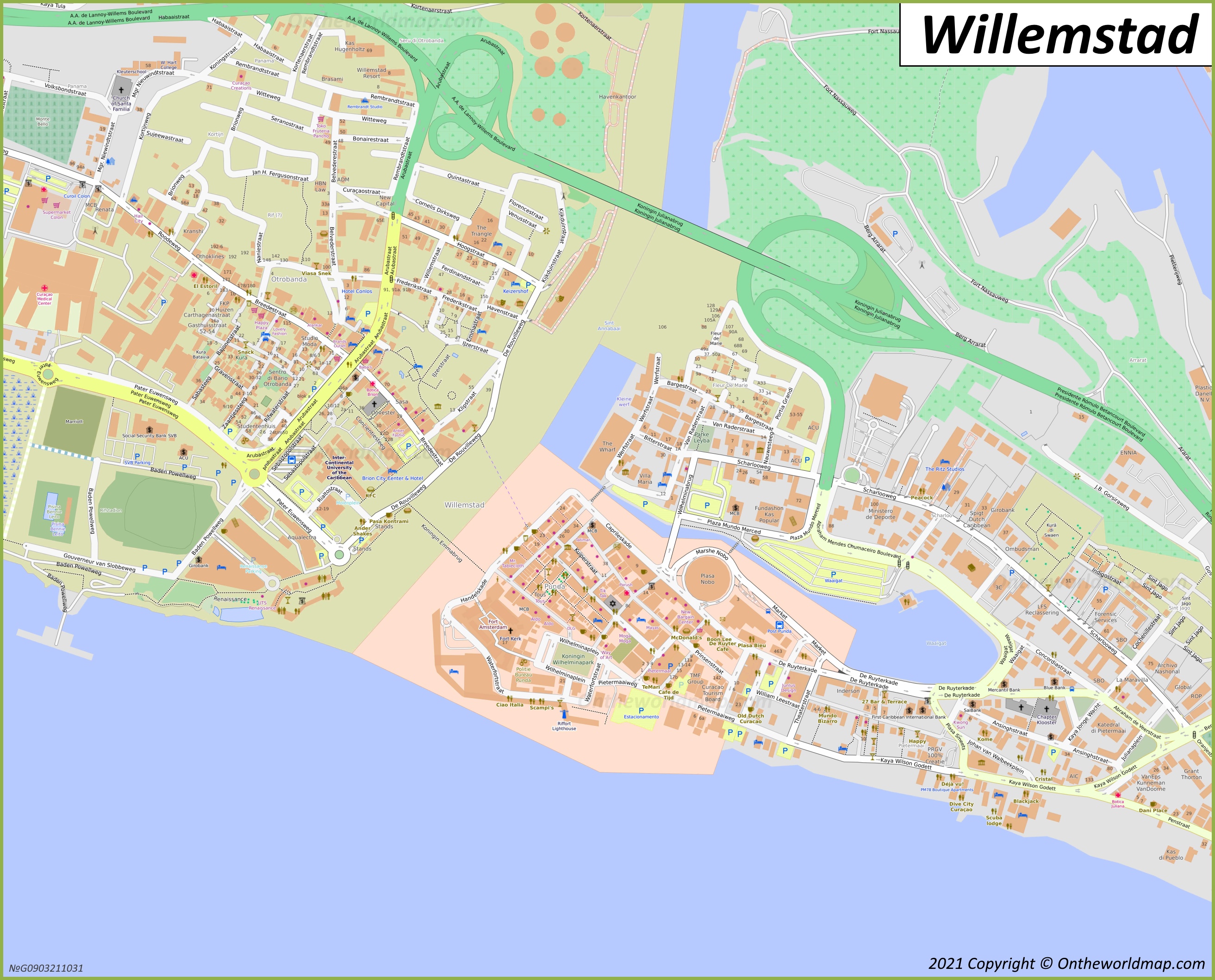 Willemstad City Center Map