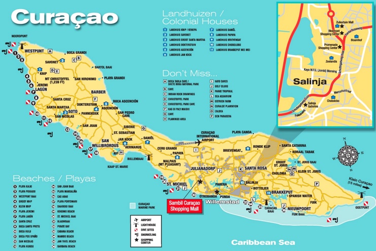 Curaçao tourist map