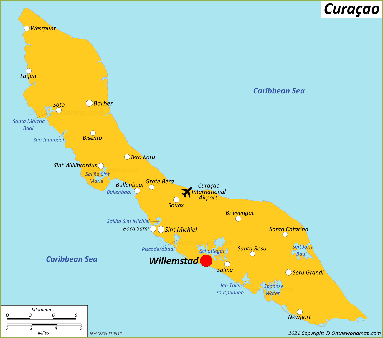 Curacao Map Geography Of Curacao Map Of Curacao Worldatlas Com B8F   Map Of Curacao 