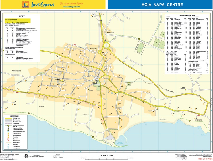 Ayia Napa hotel map
