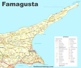 Famagusta District Tourist Map