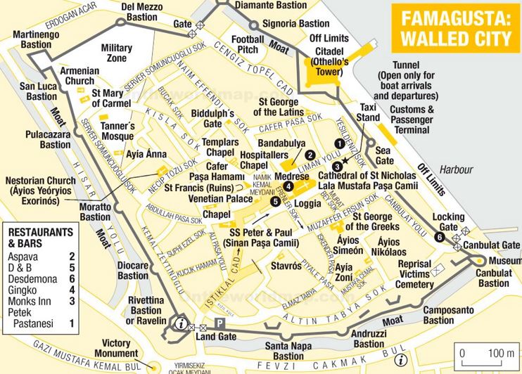 Famagusta Old Town Map