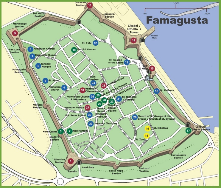 Famagusta tourist map