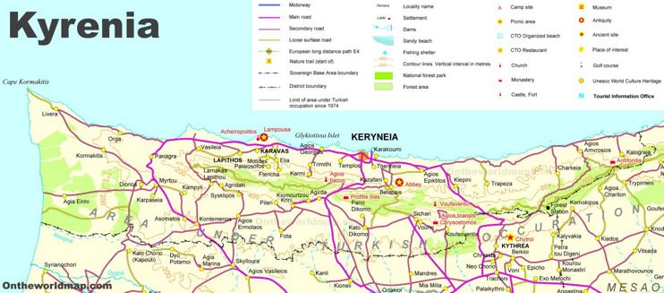 Detailed Map of Kyrenia District