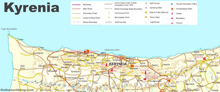 Kyrenia District Tourist Map