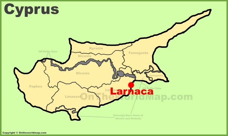 Larnaca location on the Cyprus map