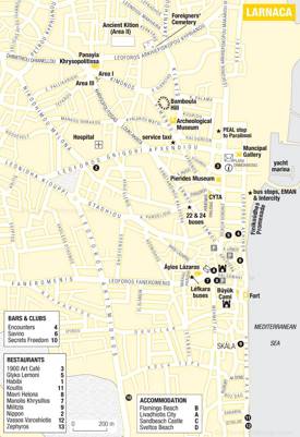 Larnaca Tourist Map