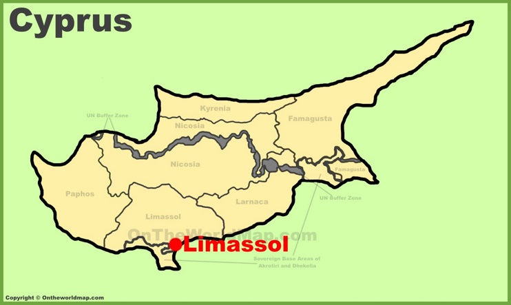 Limassol location on the Cyprus map