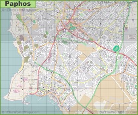 Large detailed map of Paphos