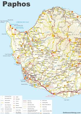 Paphos District Tourist Map