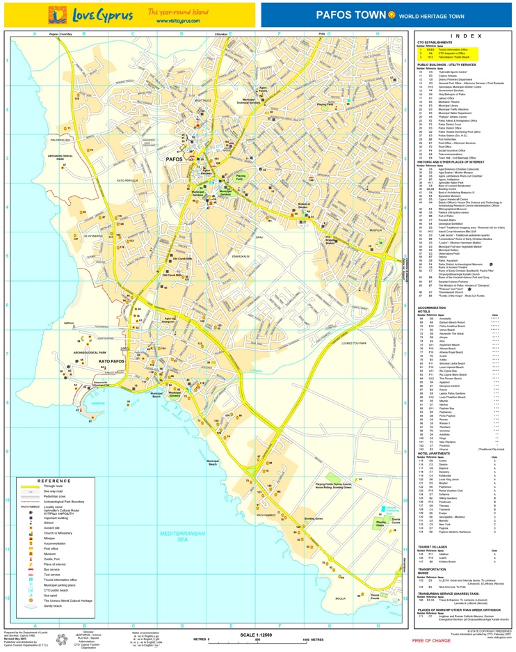 Paphos hotel map