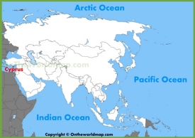 Cyprus location on the Asia map
