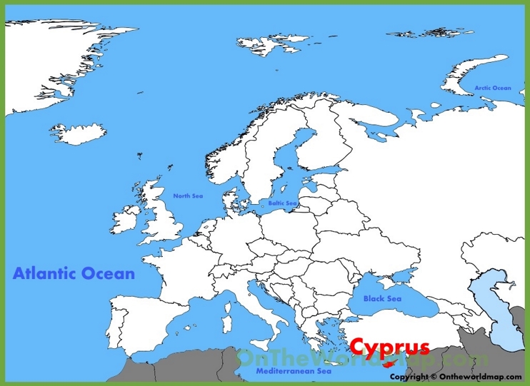 Cyprus location on the Europe map