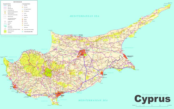 Cyprus Sightseeing Map