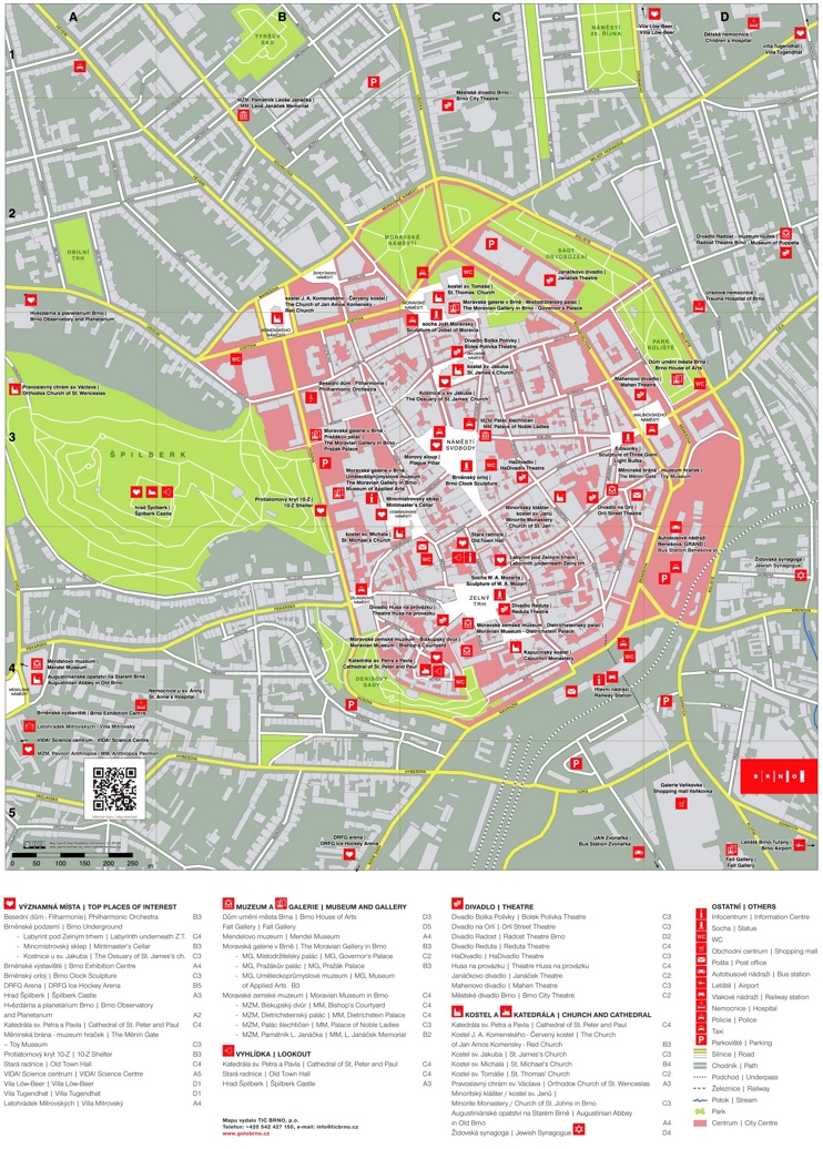 Brno tourist attractions map