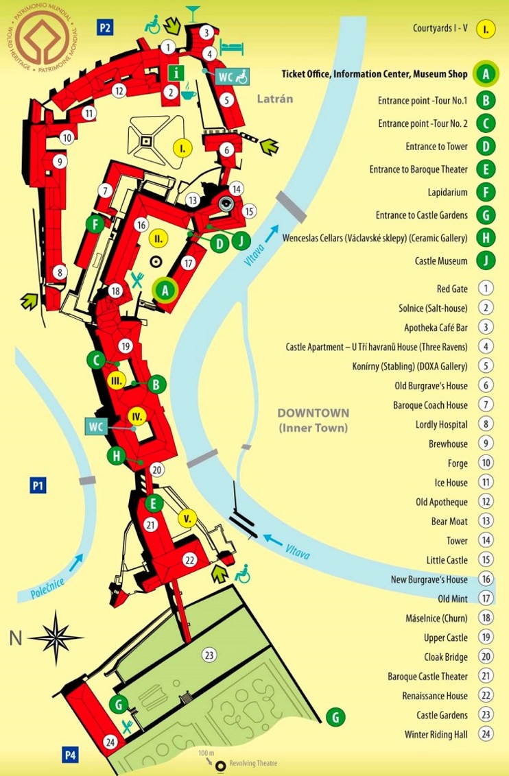 Český Krumlov Castle map