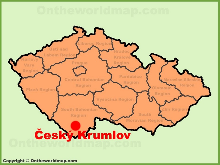 Český Krumlov location on the Czech Republic map