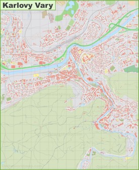 Detailed map of Karlovy Vary