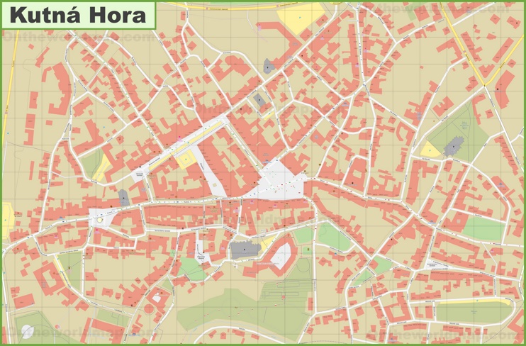 Kutná Hora city center map