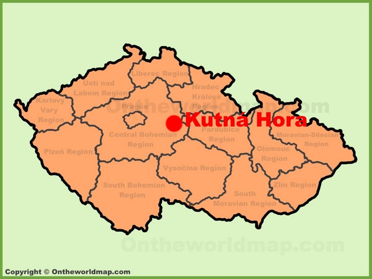 Kutná Hora location on the Czech Republic map