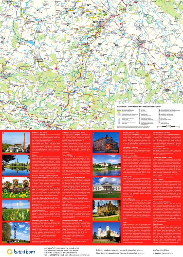 Tourist map of surroundings of Kutná Hora