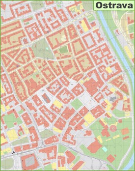 Ostrava city center map