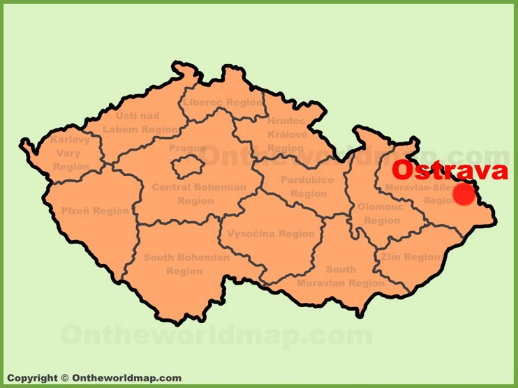 Ostrava location on the Czech Republic map
