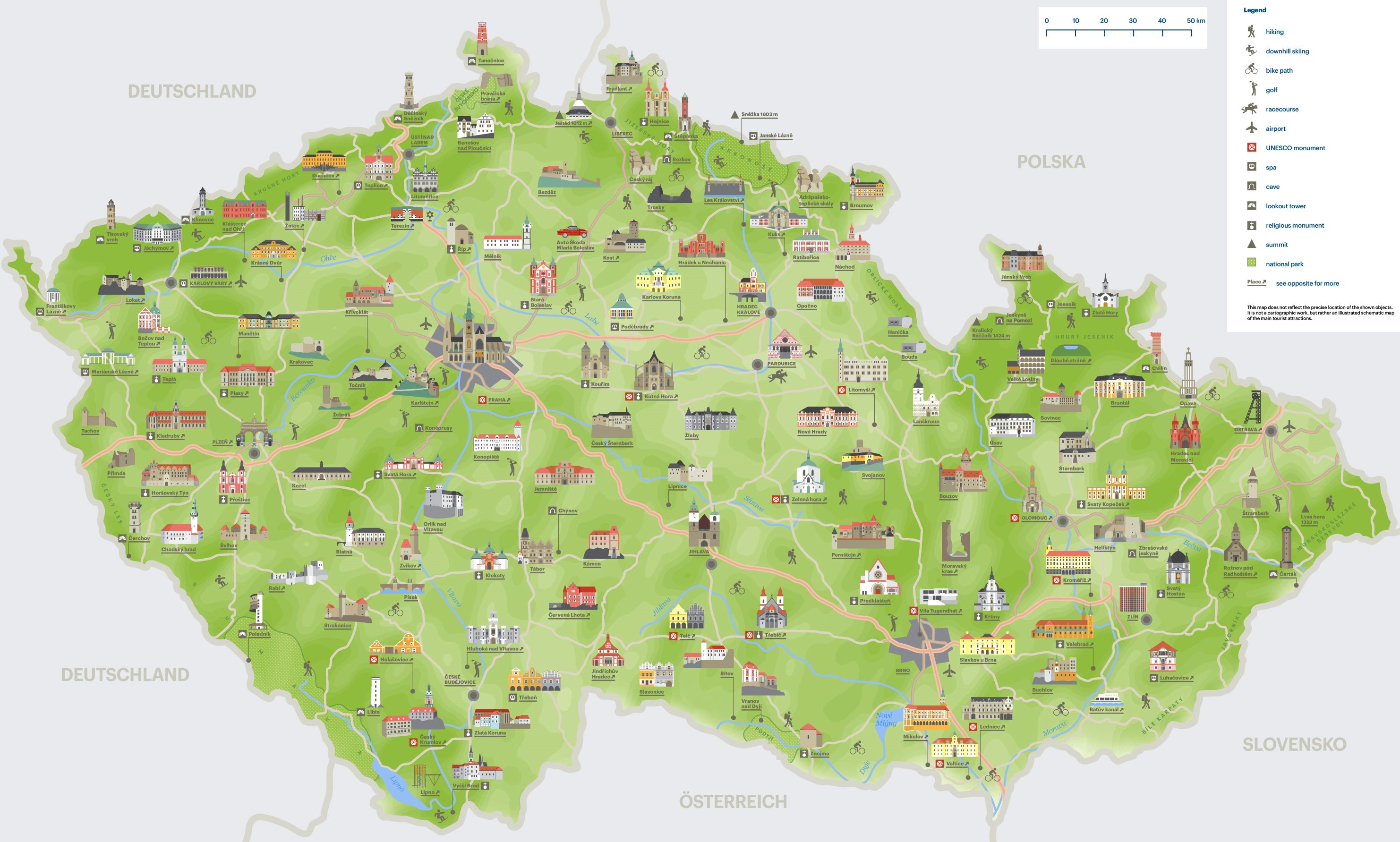 tourist map czech republic
