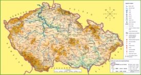Large detailed tourist map of Czech Republic