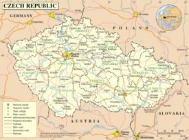 Road map of Czech Republic