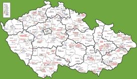 Tourist map of Czech Republic