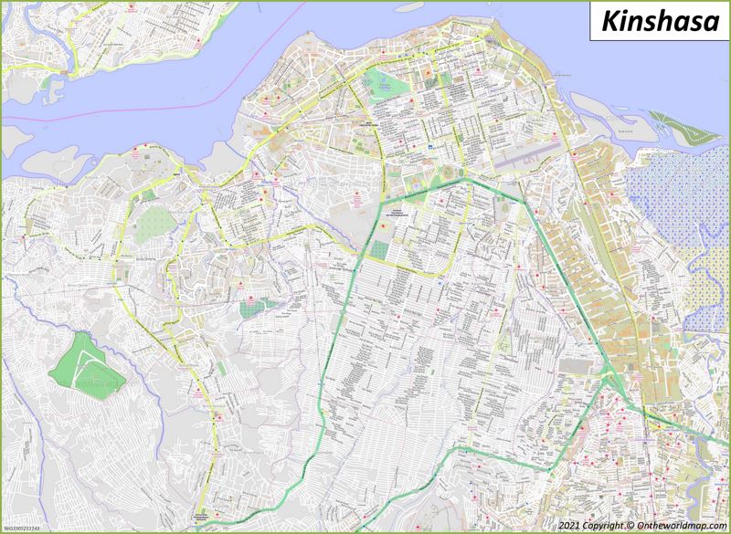 Detailed Map Of Kinshasa Max 