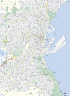 Large detailed map of Aarhus