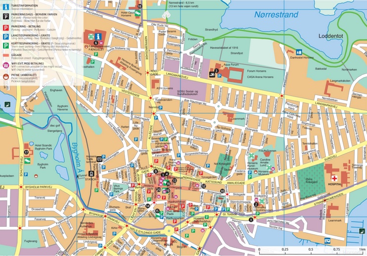 Horsens city center map