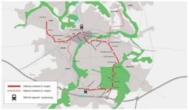 Odense letbane tram map